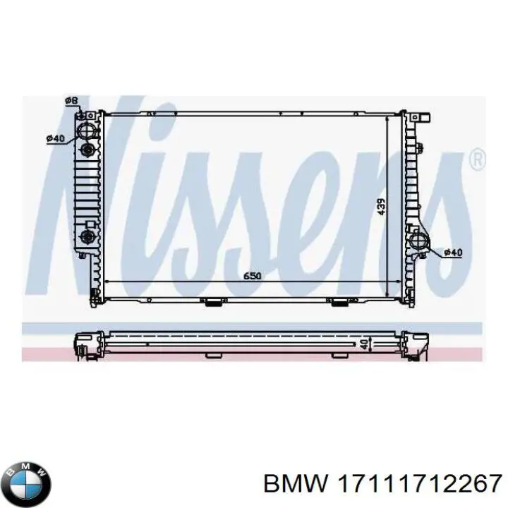 17111712267 BMW radiador refrigeración del motor