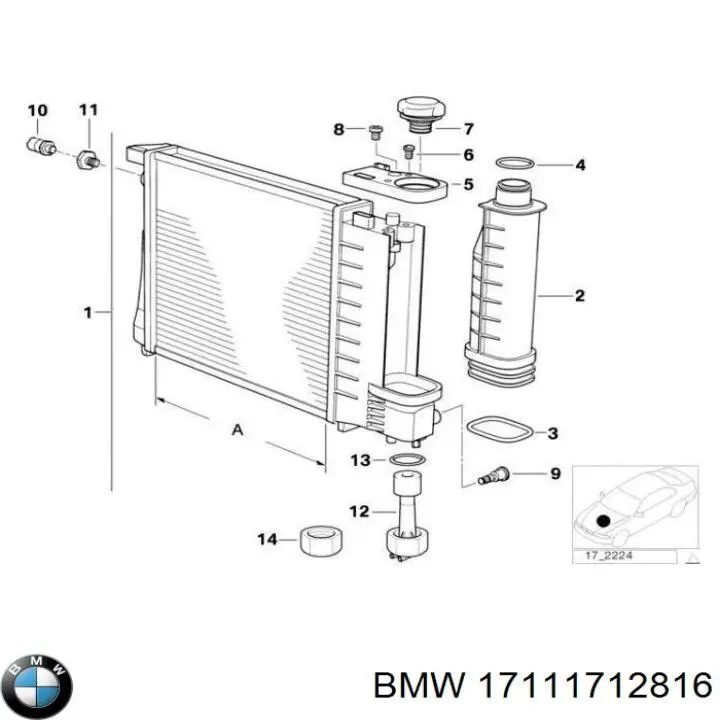 Válvula de vaciado del radiador de refrigeración para BMW 3 (E36)