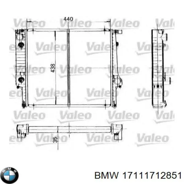 17111712851 BMW Refrigeración del motor