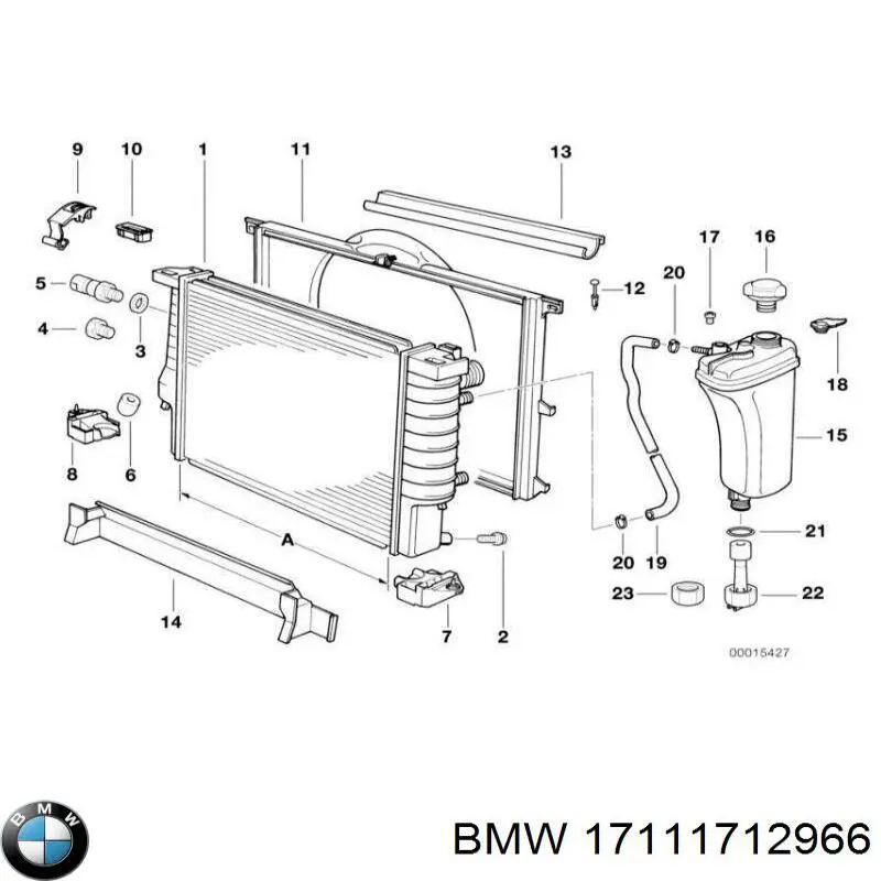 17111712966 BMW junta, tapón de expansión de refrigerante/anticongelante