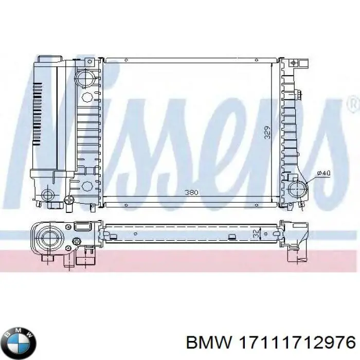 17111712976 BMW radiador refrigeración del motor