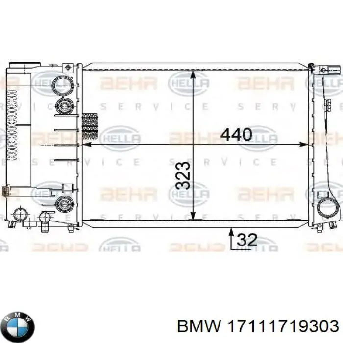 17111719303 BMW radiador refrigeración del motor