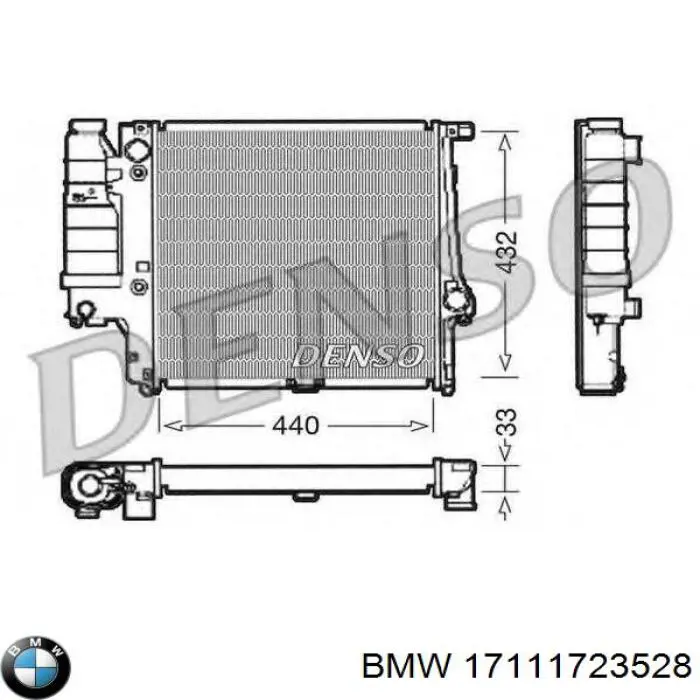 17111723528 BMW radiador refrigeración del motor