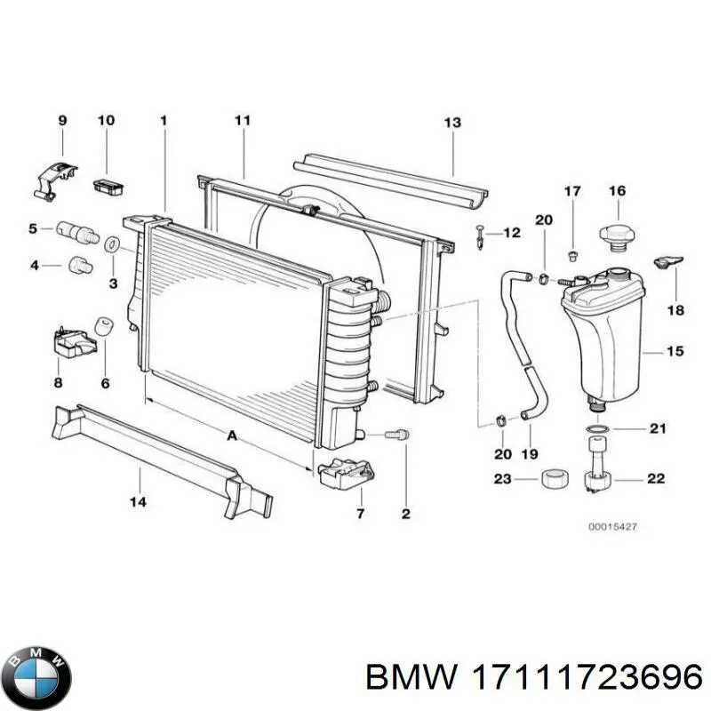 Radiador 17111723696 BMW