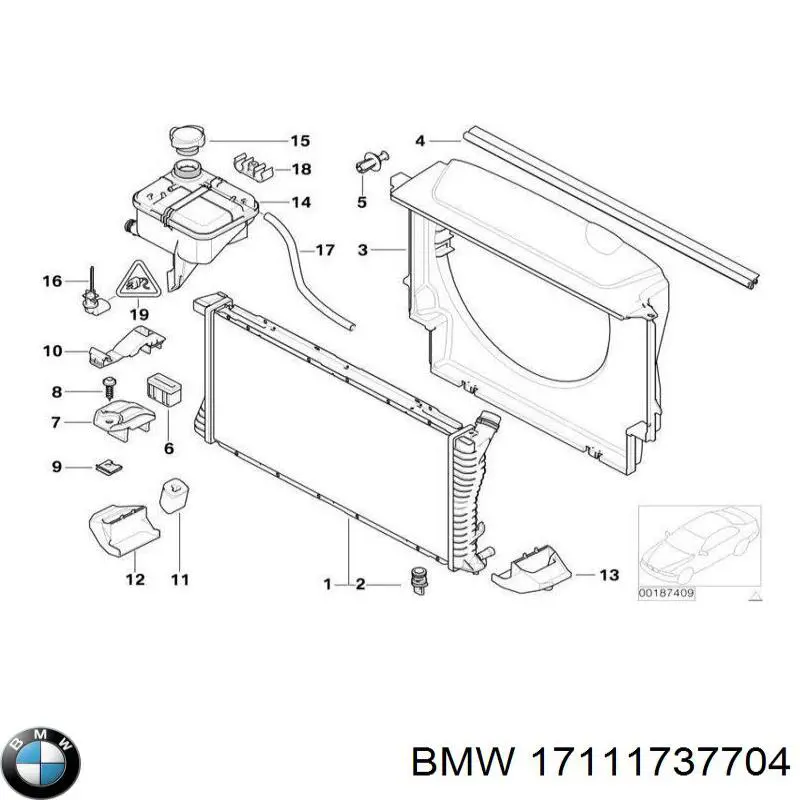 Comprar 17111737704 BMW Soporte inferior de fijación del radiador