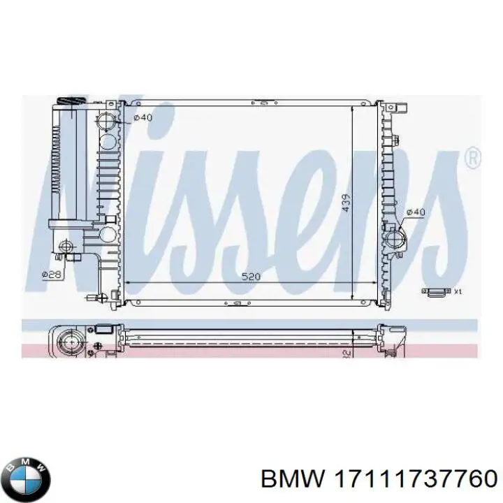 Comprar 17111737760 BMW Radiador de auto