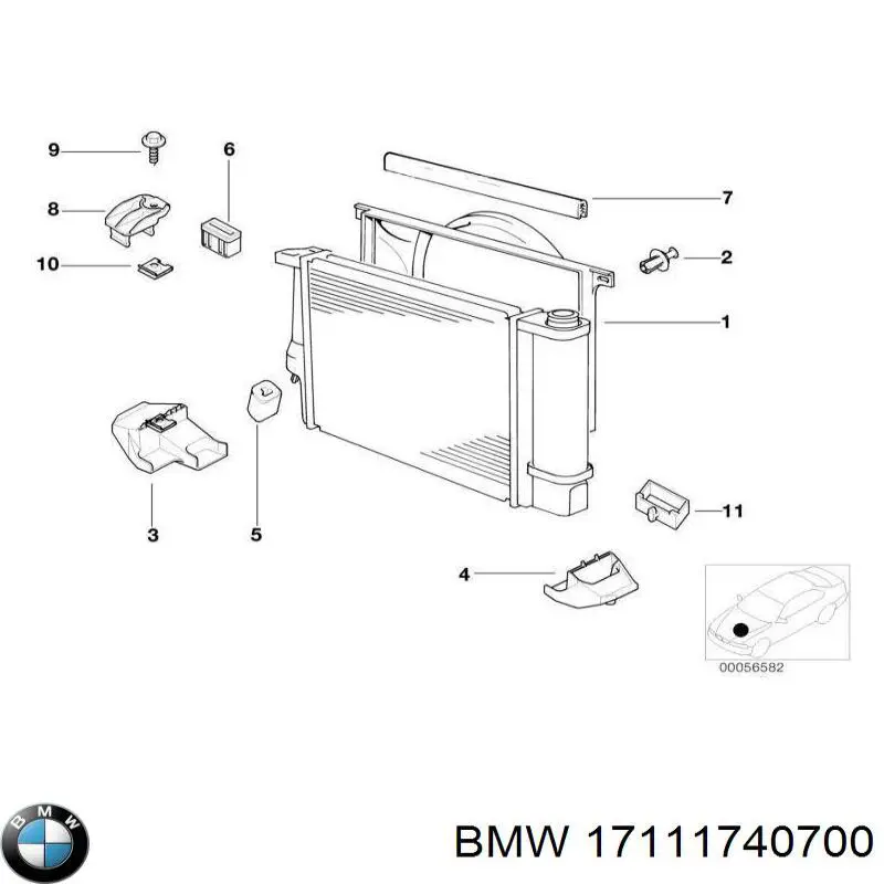 Comprar 17111740700 BMW Bastidor, radiador