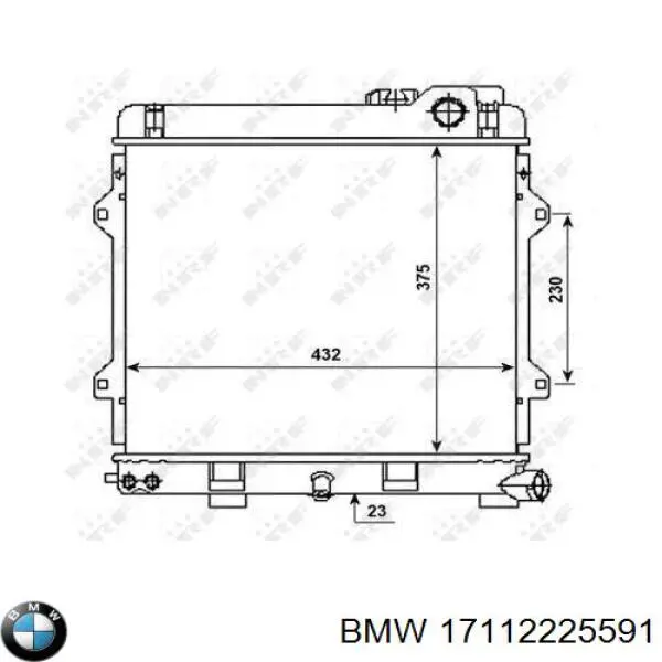 17112225591 BMW radiador refrigeración del motor