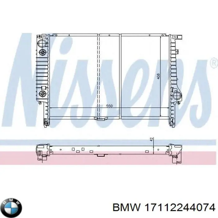 17112244074 BMW radiador refrigeración del motor