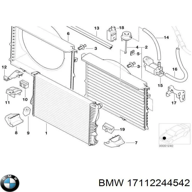Radiador 17112244542 BMW