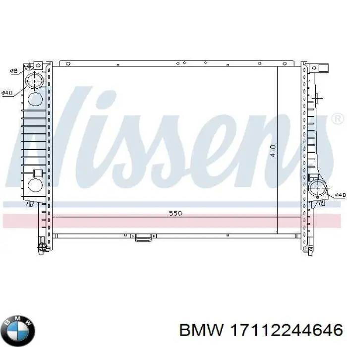 17112244646 BMW radiador refrigeración del motor