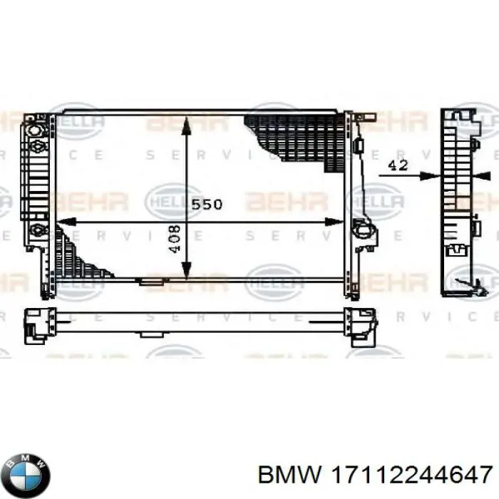 17112244647 BMW radiador refrigeración del motor