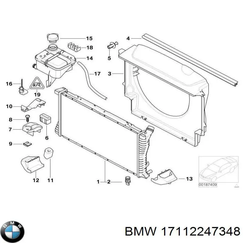 Radiador de agua BMW 17112247348 precio, desde 135,35 EUR