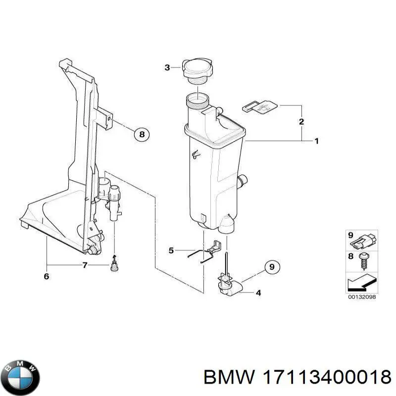 17113400018 BMW soporte de tanque de expansion