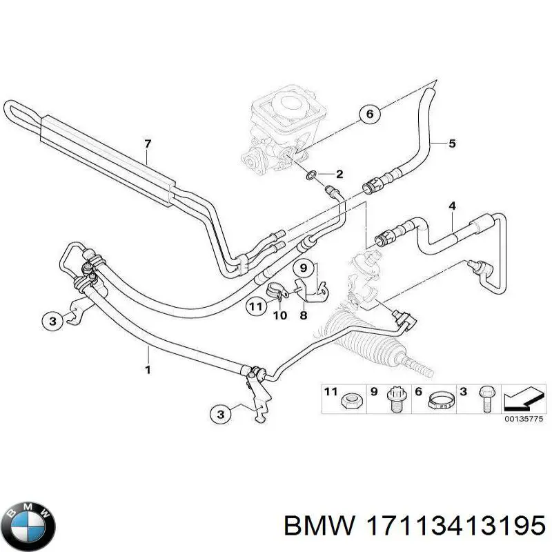 17113413191 BMW radiador de direccion asistida
