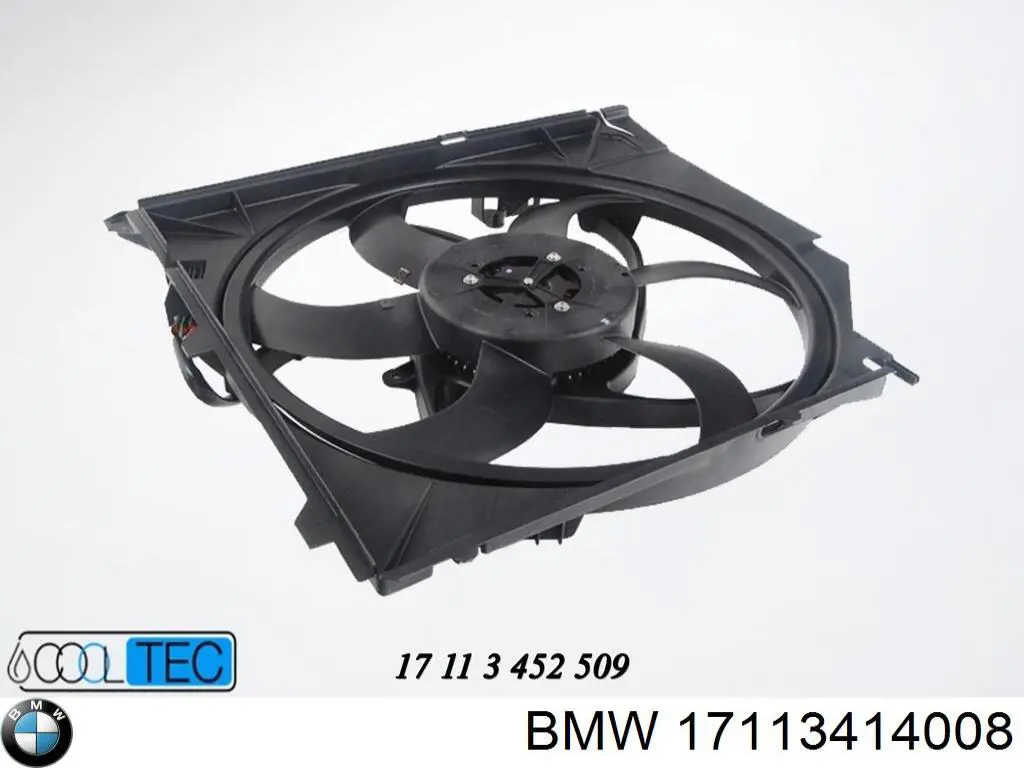 17113414008 BMW difusor de radiador, ventilador de refrigeración, condensador del aire acondicionado, completo con motor y rodete