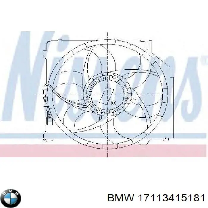 17113415181 BMW difusor de radiador, ventilador de refrigeración, condensador del aire acondicionado, completo con motor y rodete