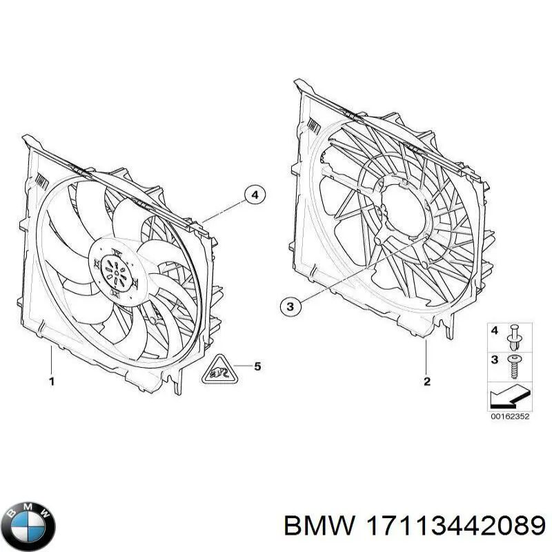 17113442089 BMW difusor de radiador, ventilador de refrigeración, condensador del aire acondicionado, completo con motor y rodete