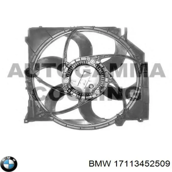 17113452509 BMW difusor de radiador, ventilador de refrigeración, condensador del aire acondicionado, completo con motor y rodete