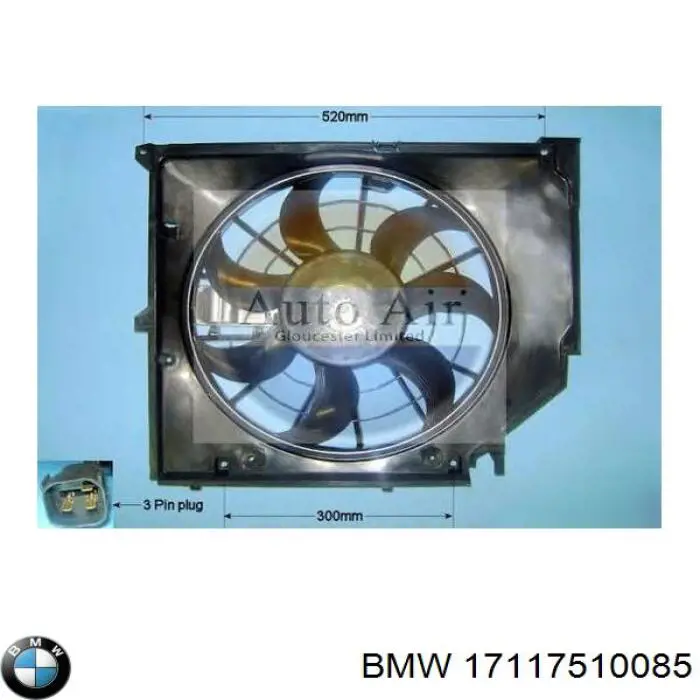 17117510085 BMW difusor de radiador, ventilador de refrigeración, condensador del aire acondicionado, completo con motor y rodete