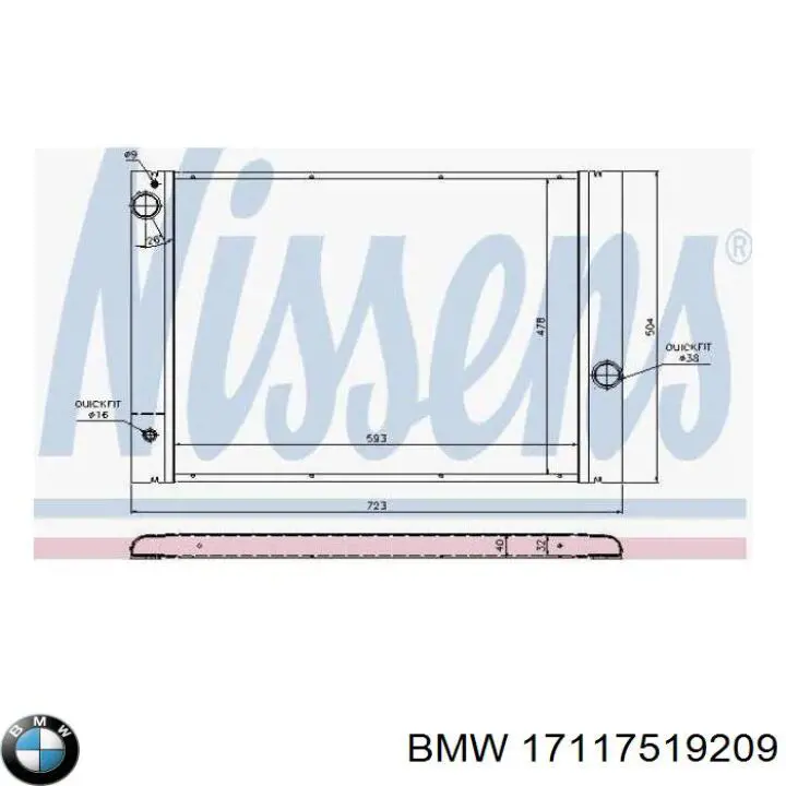Comprar 17117519209 BMW Radiador de auto