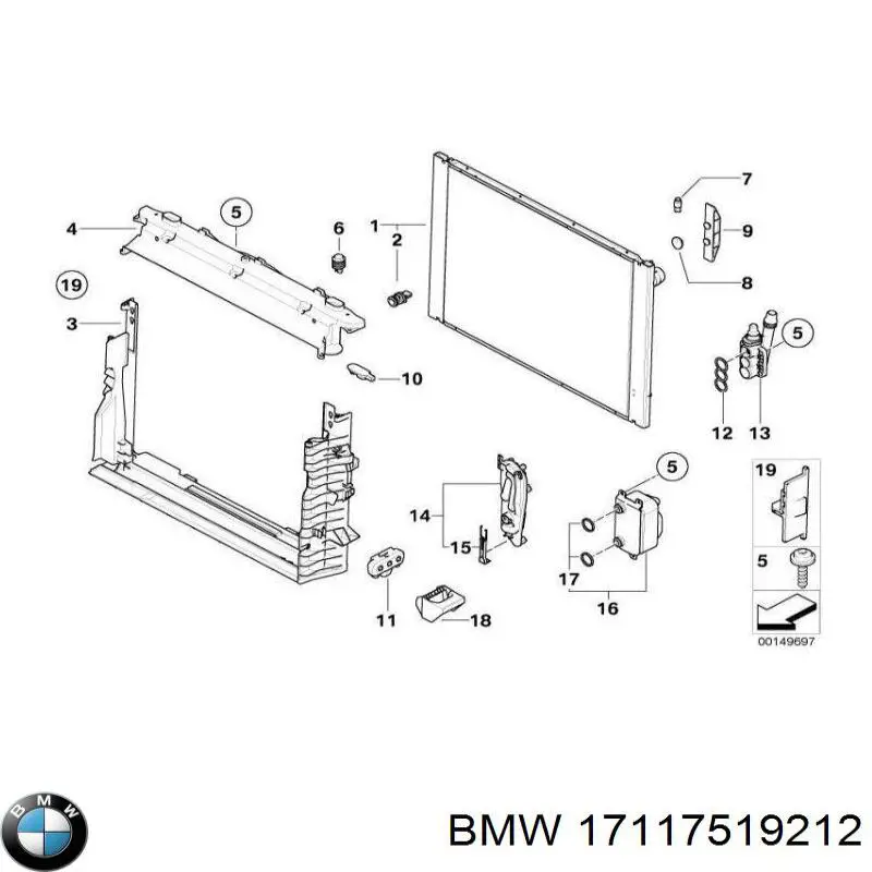 17117519212 BMW radiador