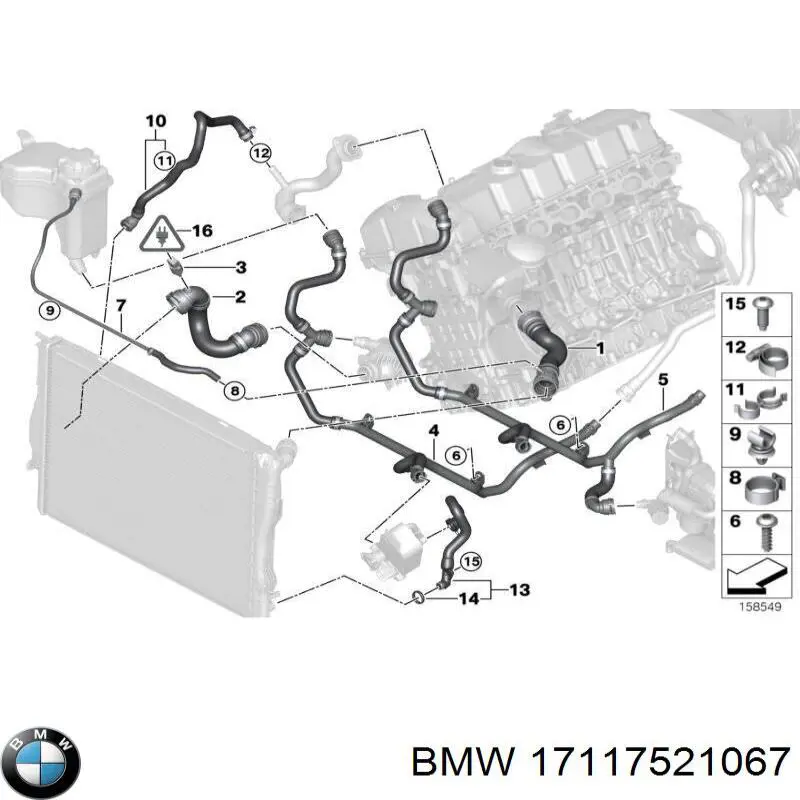Manguera de refrigeración para BMW 1 (E81, E87)