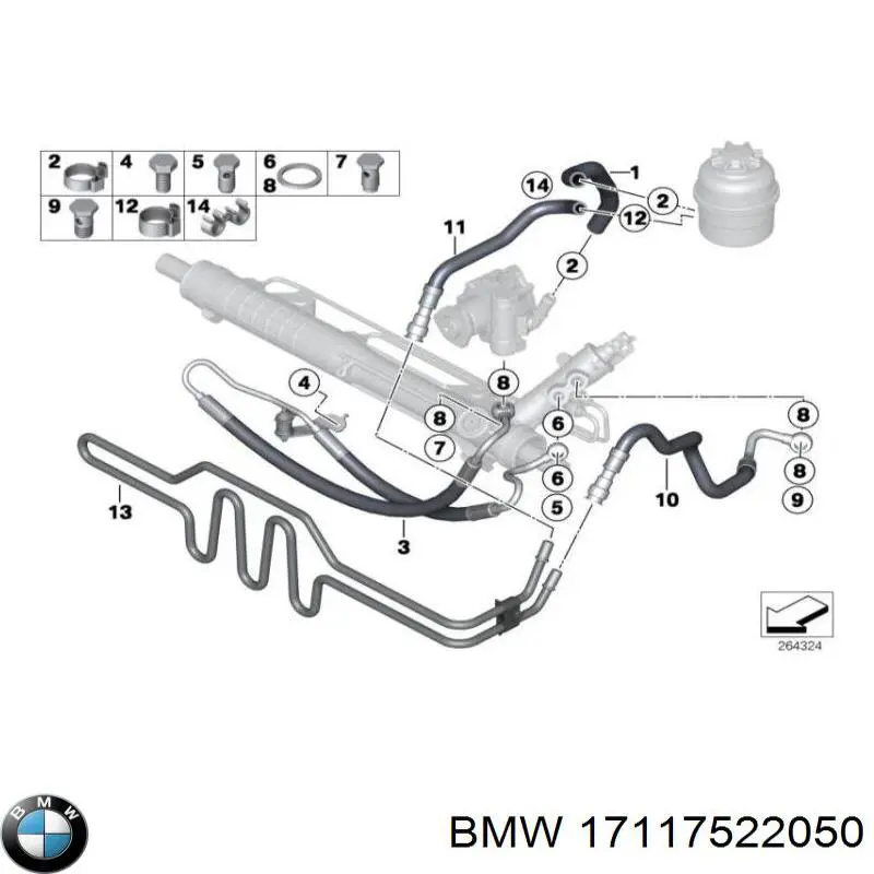 17117522050 BMW radiador de direccion asistida
