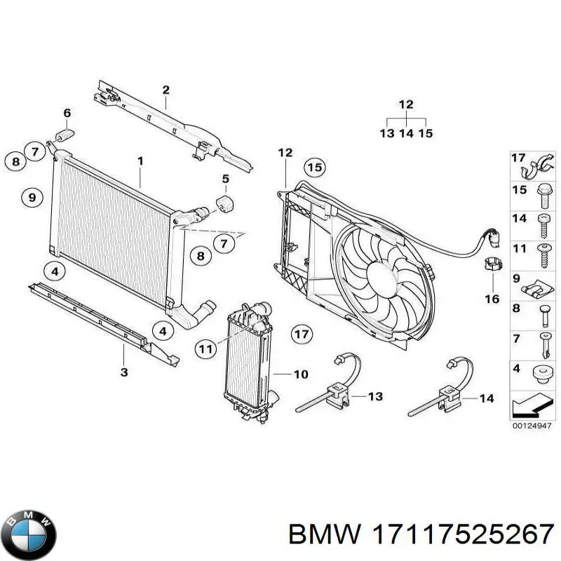 Comprar 17117525267 BMW Abrazadera de tubo de escape trasera