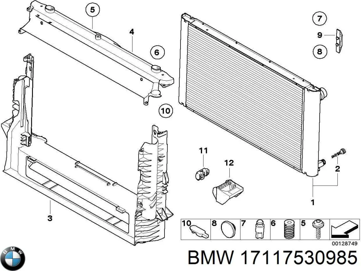 17117530985 BMW abrazadera de silenciador trasera