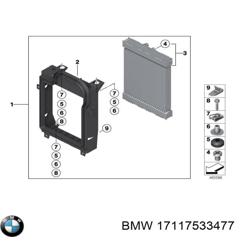 17117533477 BMW radiador, refrigeración del motor adicional