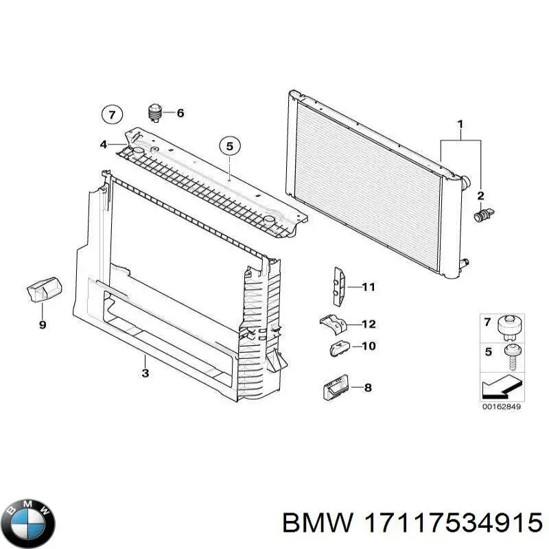 17117534915 BMW radiador refrigeración del motor