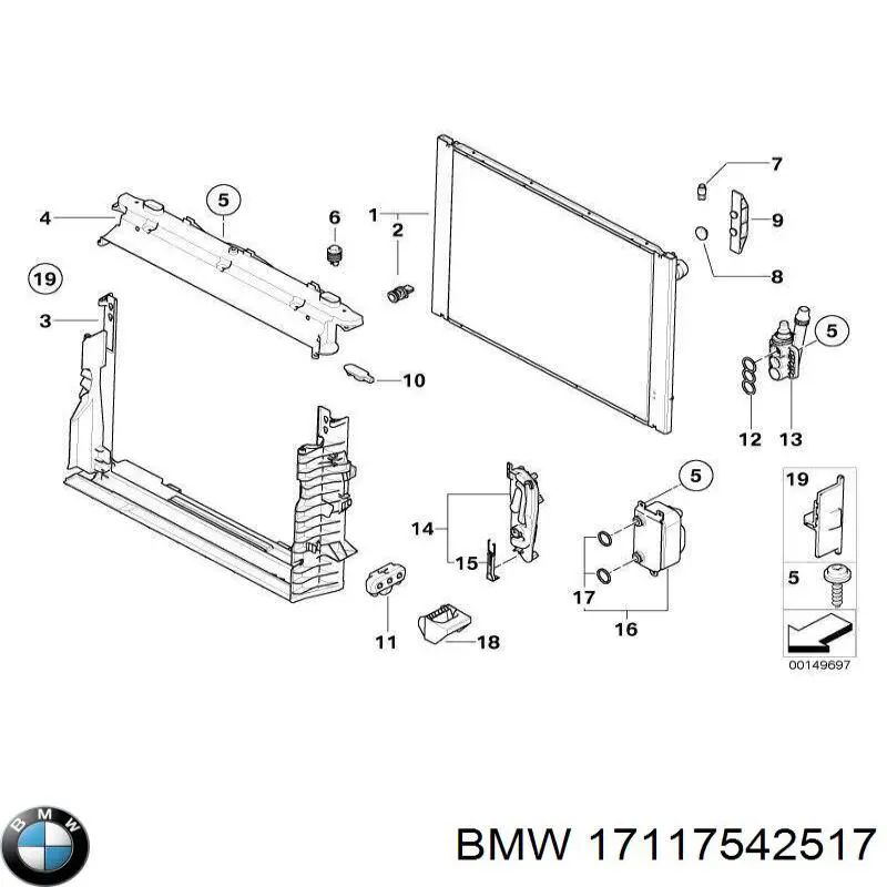 Comprar 17117542517 BMW Soporte inferior del radiador