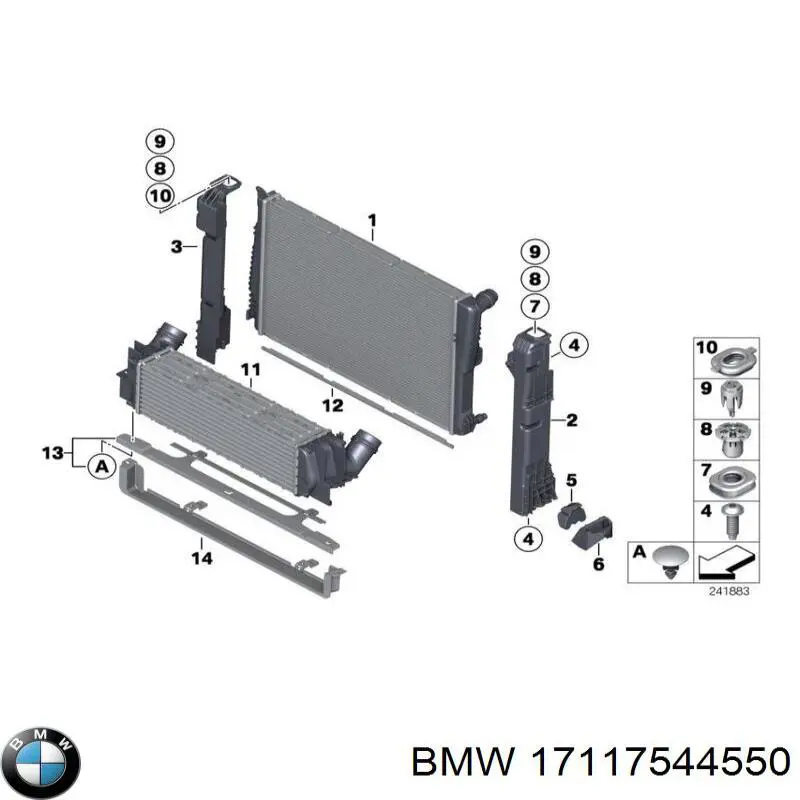 17117544550 BMW soporte del radiador inferior