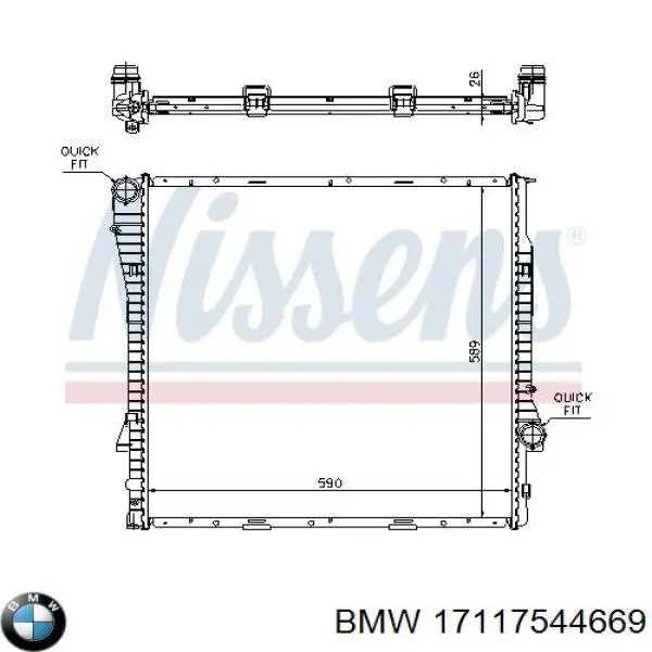 Comprar 17117544669 BMW Radiador de auto
