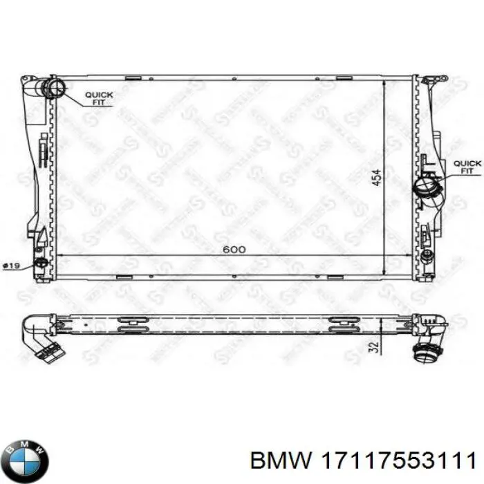 Radiador de água BMW 17117553111