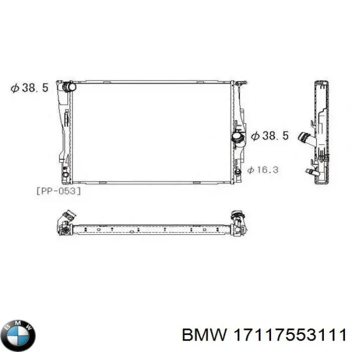 Radiador 17117553111 BMW