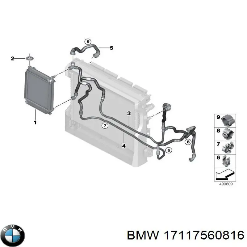 Radiador adicional de refrigeración del motor BMW 17117560816 precio, desde 347,03 EUR