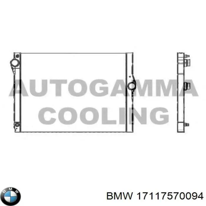 17117570094 BMW radiador refrigeración del motor