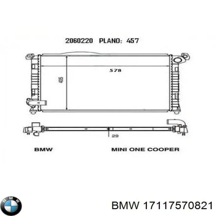 Radiador de água BMW 17117570821