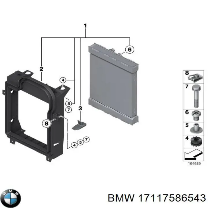 17117586543 BMW Deflector de aire del radiador