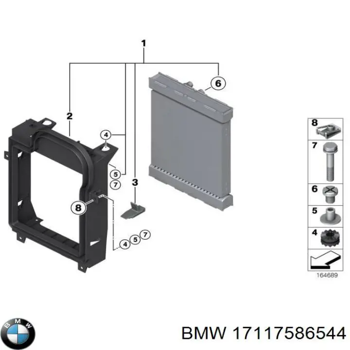 Comprar 17007796838 BMW Radiador adicional de refrigeración del motor