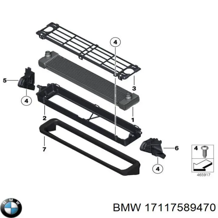 17117589470 BMW radiador, refrigeración del motor adicional