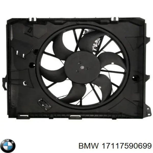 17117590699 BMW difusor de radiador, ventilador de refrigeración, condensador del aire acondicionado, completo con motor y rodete