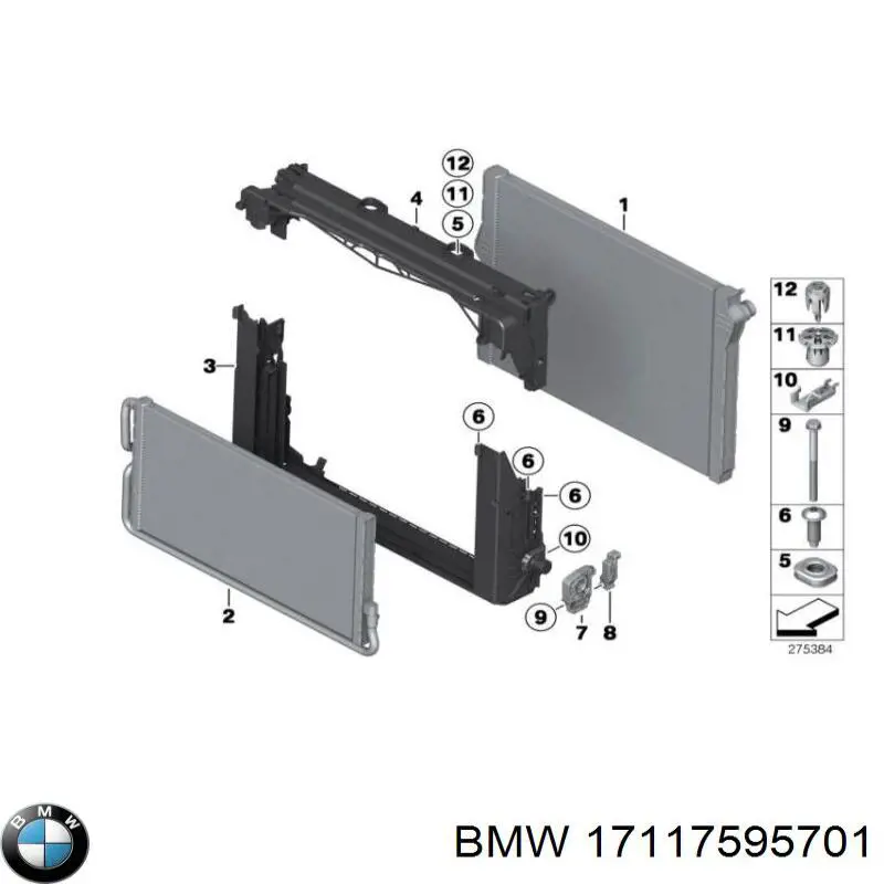 Comprar 17117595701 BMW Clip de fijación del guardabarros delantero