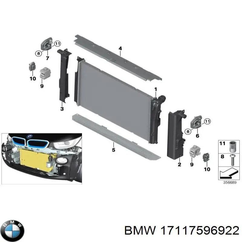 Soporte del radiador superior para BMW 2 (F23)