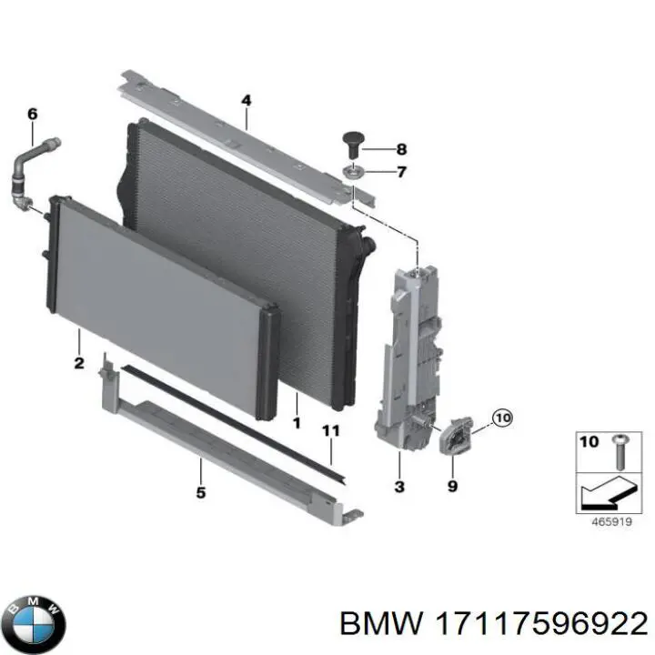 Soporte superior del radiador BMW 17117596922 precio, desde 25,15 EUR