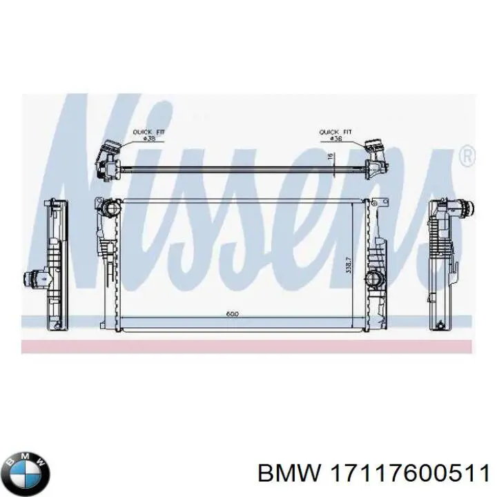 17117600511 BMW radiador