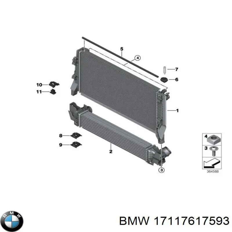 17117617593 BMW radiador