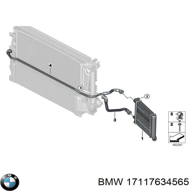 17117634565 BMW radiador, refrigeración del motor adicional